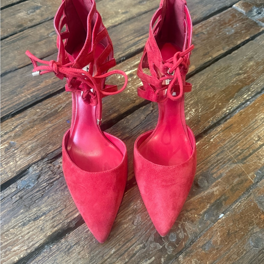 Dune London Strappy Red Heels